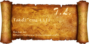 Takácsy Lili névjegykártya