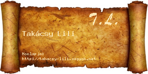 Takácsy Lili névjegykártya
